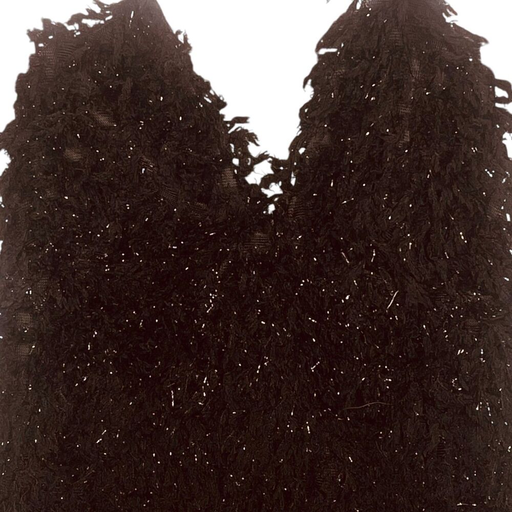 For Love & Lemons x Revolve Kamara Mini Shaggy Sequin Black Size M | NWT - Picture 7 of 16